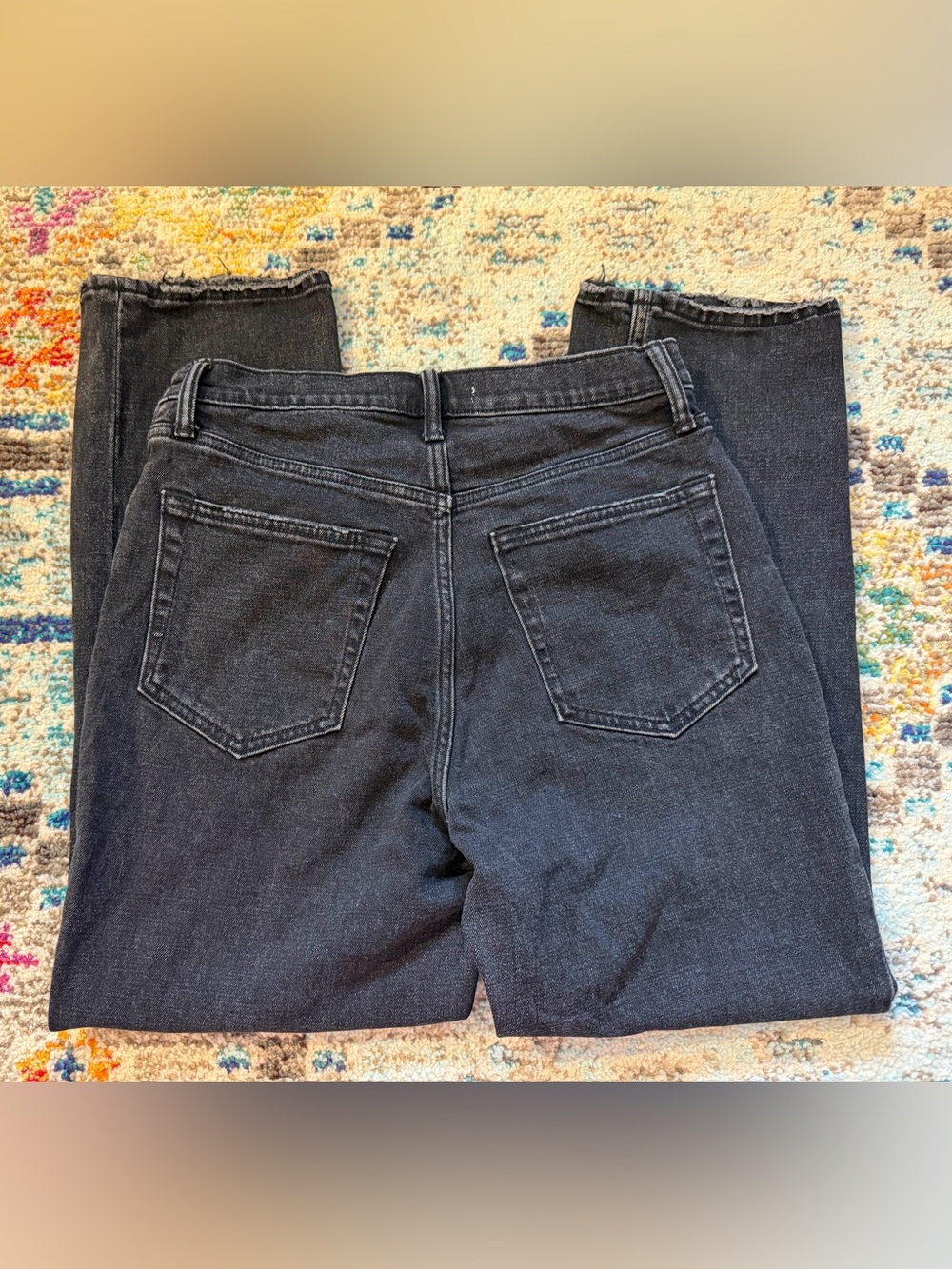 Abercrombie & Fitch Black Ankle Straight Ultra High Rise Jeans